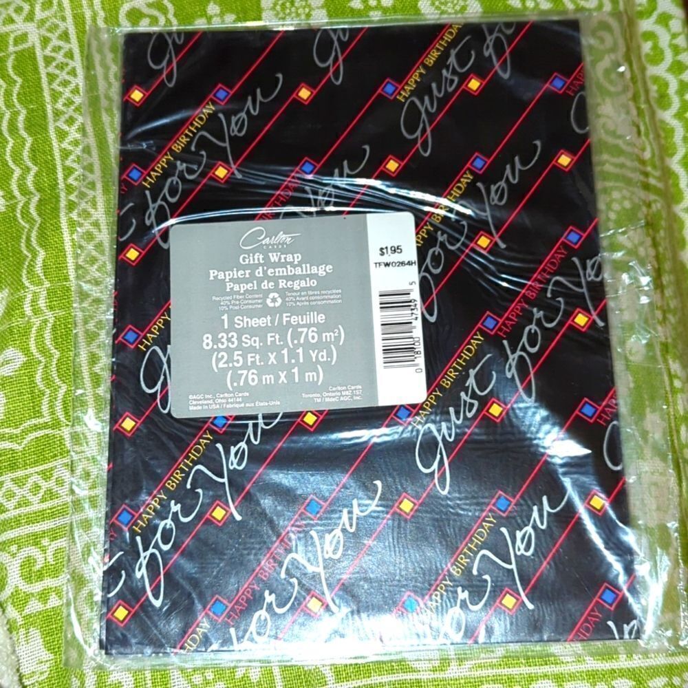 Vintage 80s Happy Birthday wrapping paper 🆕